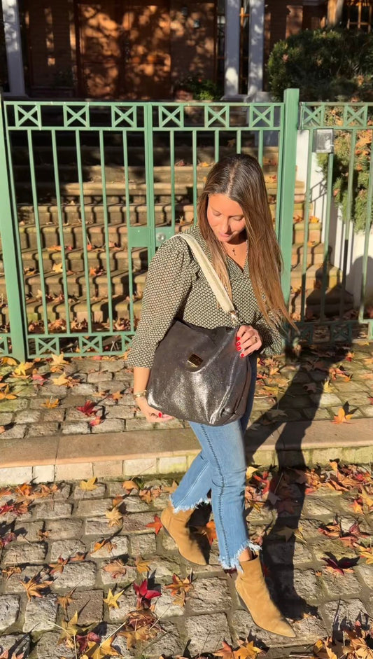 Cartera Tote Brillos · Noel Belén Indumentaria