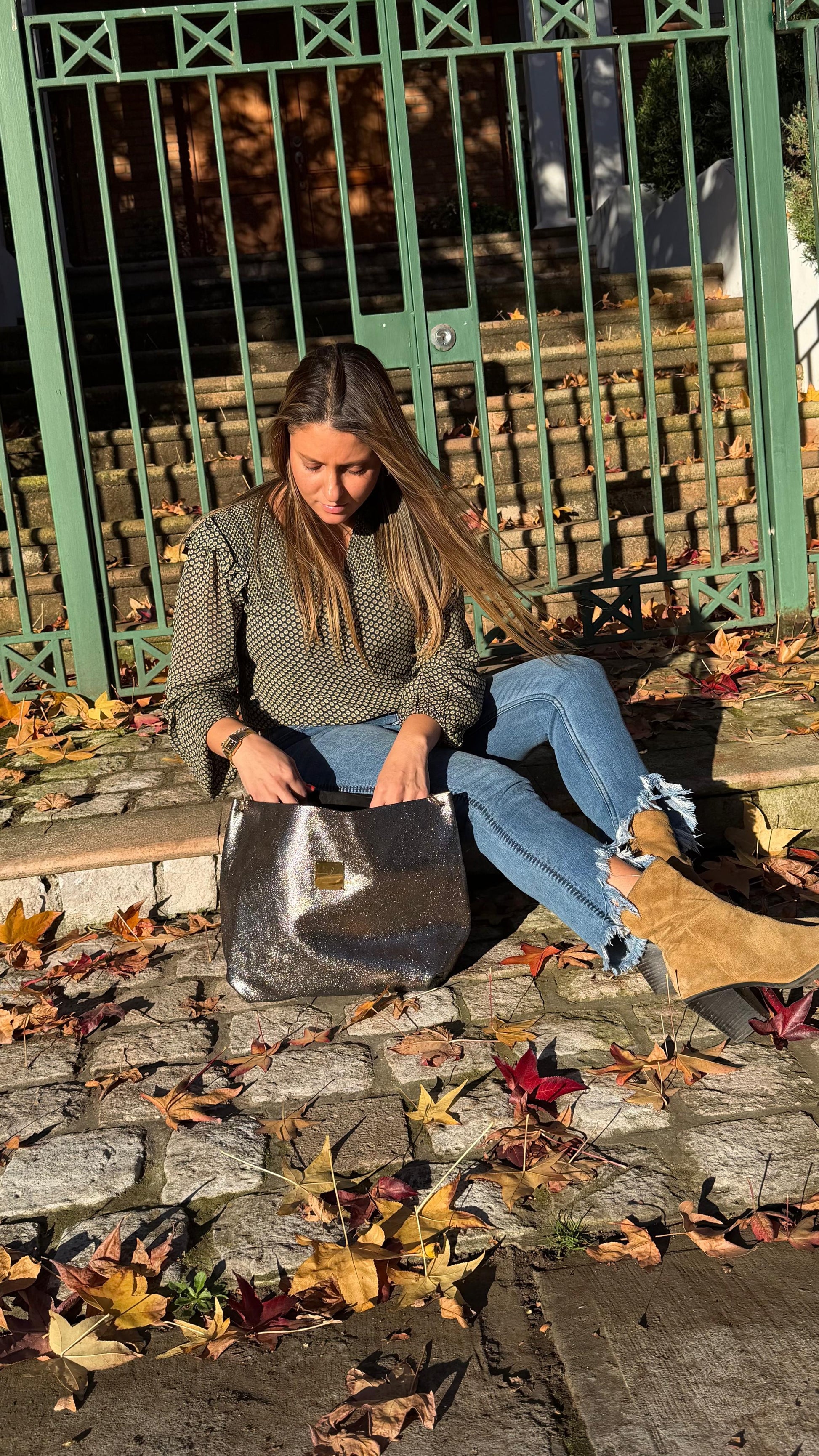 Cartera Tote Brillos · Noel Belén Indumentaria